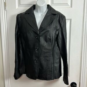 East 5th black leather jacket black size large